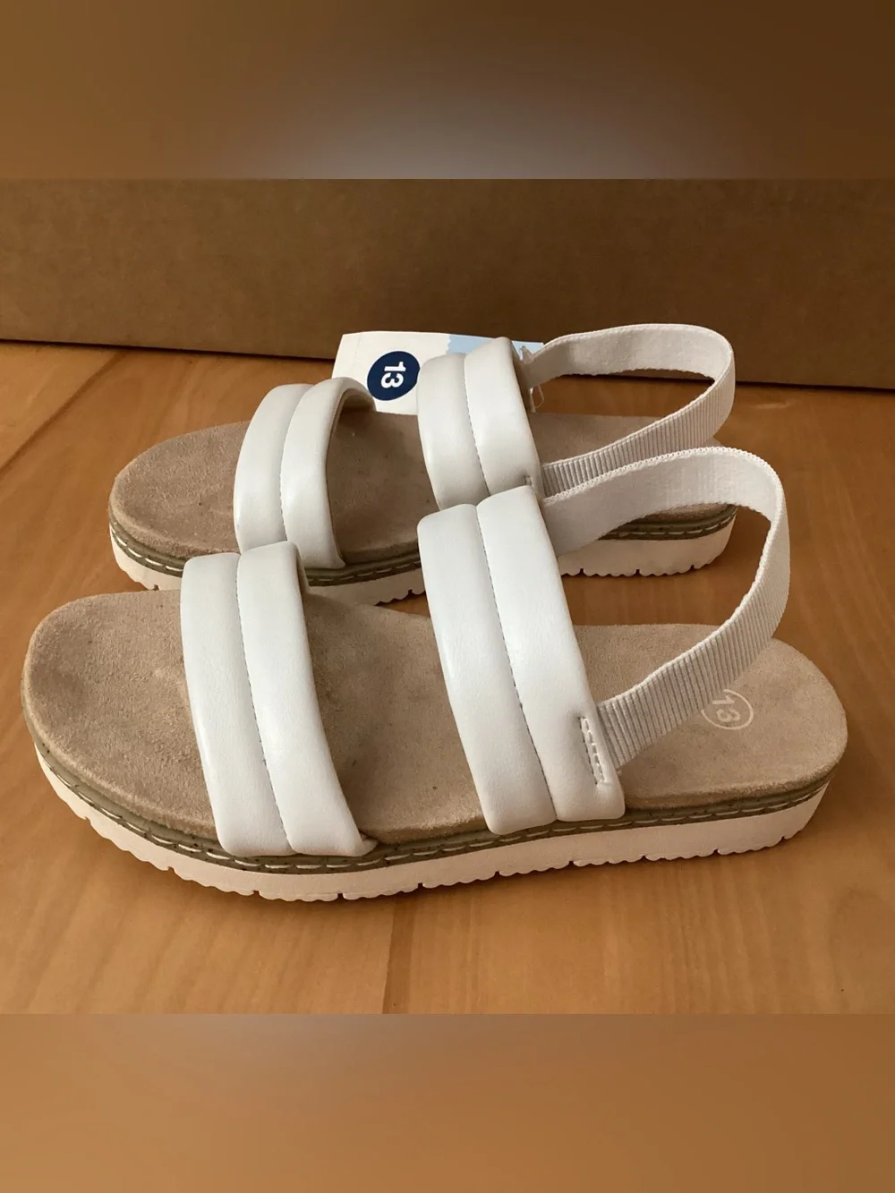 Cat & Jack White Double-Strap Girls' 13 Slingback Sandals